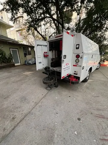 Magnet Plumbing service vehicle on-site for Slab Leak Repair in Oldsmar